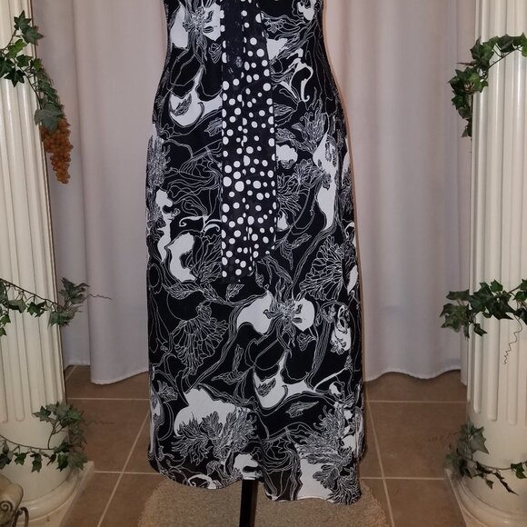 HueVA Black and White with polka dots dress sz 12 - Picture 3 of 5